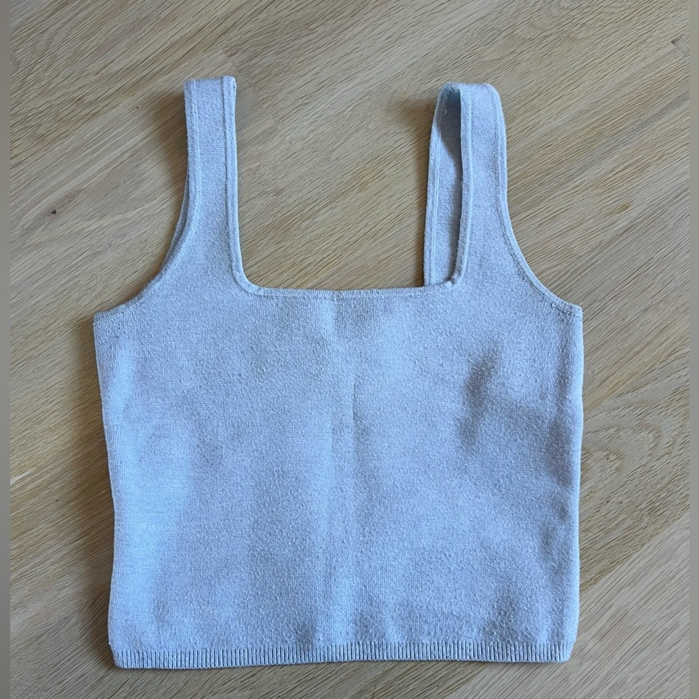 Cropped sweater tank grey